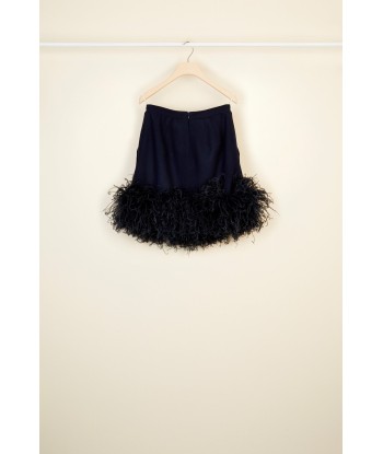 Feather-embellished pleated skirt la chaussure