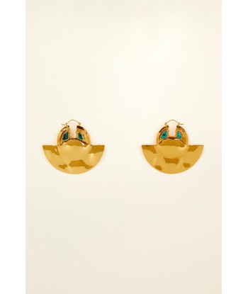 Malachite and brass earrings Comparez et commandez 