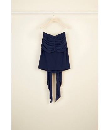 Draped silk skirt with back panel vous aussi creer 