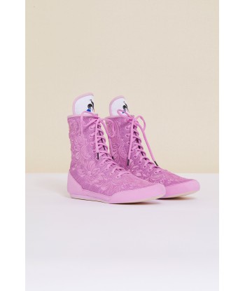 Embroidered high-top trainers - Lilac prix pour 