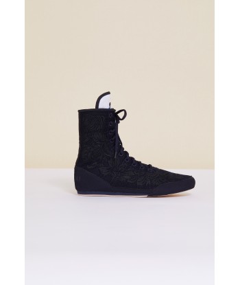 Embroidered high-top trainers - Navy votre