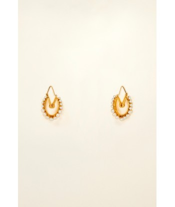 Brass and pearl hoop earrings Le MVP de beaucoup