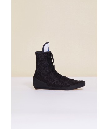 Embroidered high-top trainers - Black Par le système avancé 