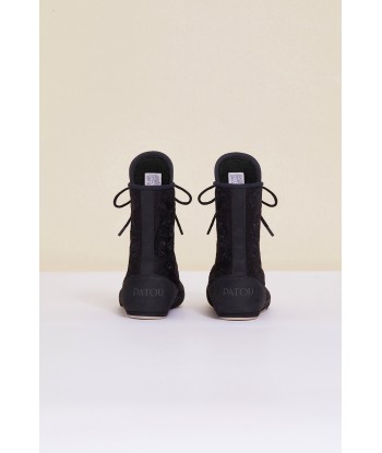 Embroidered high-top trainers - Black Par le système avancé 