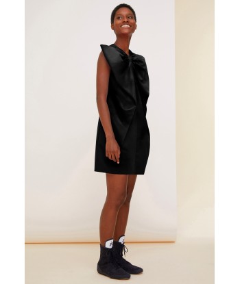 Oversized bow satin mini dress Voir les baskets