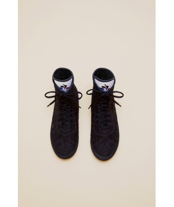 Embroidered high-top trainers - Black Par le système avancé 