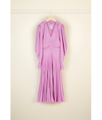 Twisted collar pleated dress outlet