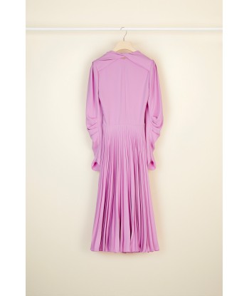 Twisted collar pleated dress outlet