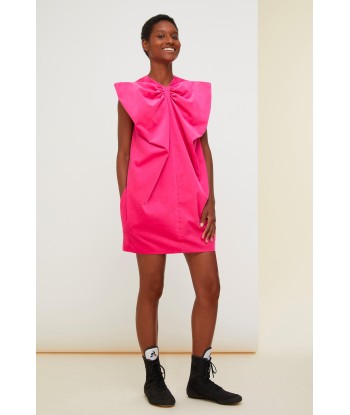 Oversized bow velvet mini dress les muscles