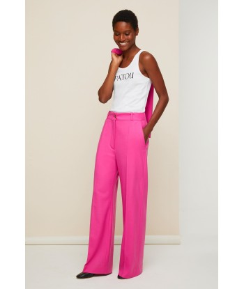 Virgin wool straight leg trousers soldes