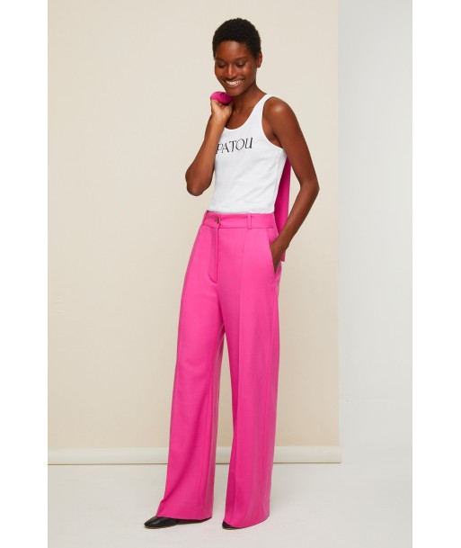 Virgin wool straight leg trousers soldes