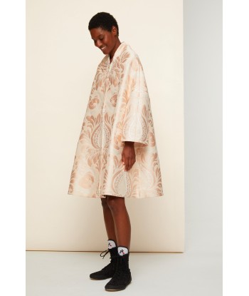 Oversized floral silk brocade coat de l' environnement