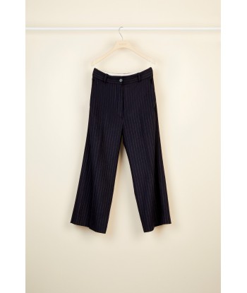 Chalk stripe wool straight leg trousers basket pas cher