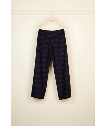 Chalk stripe wool straight leg trousers basket pas cher