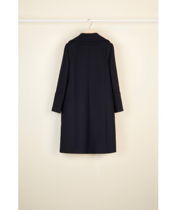 Longline wool coat with embroidered logo Les êtres humains sont 