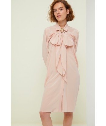 Pussy-bow mini silk shirtdress Les magasins à Paris et en Île-de-France