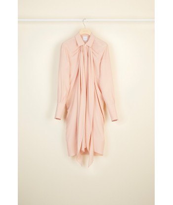 Pussy-bow mini silk shirtdress Les magasins à Paris et en Île-de-France