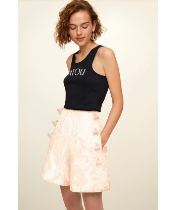 High-waisted silk brocade shorts Fin de série