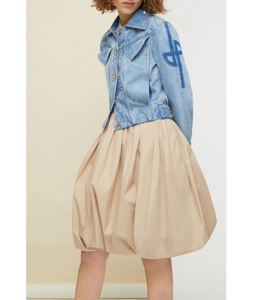 Cotton blend bubble skirt en linge