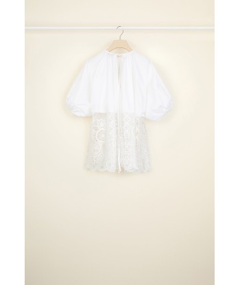 Communion cotton and guipure top pas cher chine