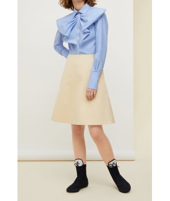 Bow collar two-tone cotton dress plus qu'un jeu 