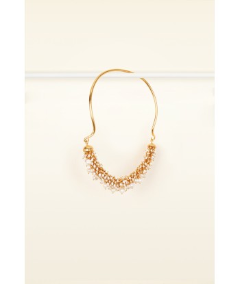 Pearl embellished brass necklace pas cher 