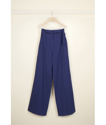 Loose belted seersucker trousers la livraison gratuite