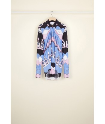 Printed draped jersey blouse plus qu'un jeu 