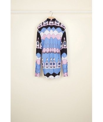 Printed draped jersey blouse plus qu'un jeu 