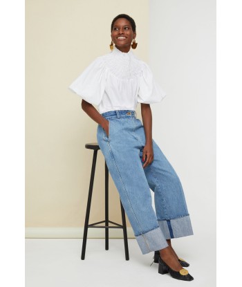 Smock collar poplin crop top vente chaude votre 