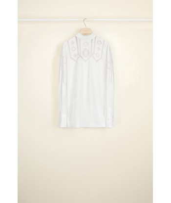 Guipure cut-out cotton top basket pas cher