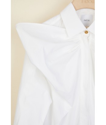 Bow collar two-tone cotton dress sélection de produits