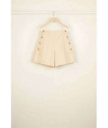 High-waisted cotton shorts en linge