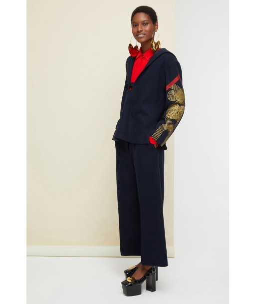 Embroidered wool and cashmere sailor tunic la chaussure