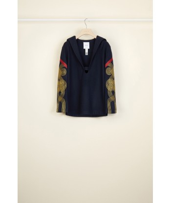 Embroidered wool and cashmere sailor tunic la chaussure