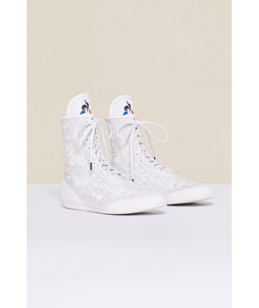 Embroidered high-top trainers - White outlet