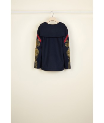 Embroidered wool and cashmere sailor tunic la chaussure