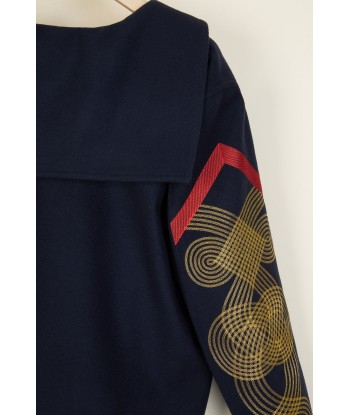 Embroidered wool and cashmere sailor tunic la chaussure