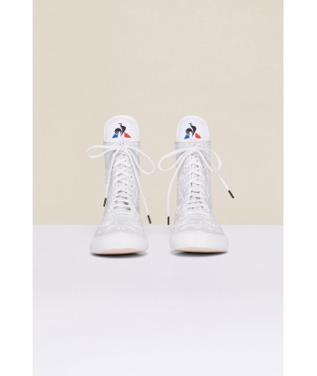 Embroidered high-top trainers - White outlet