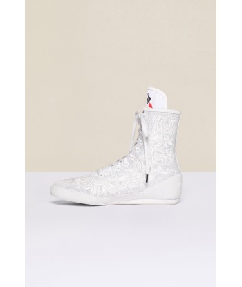 Embroidered high-top trainers - White outlet