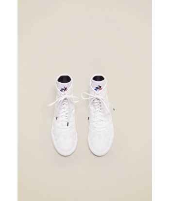 Embroidered high-top trainers - White outlet