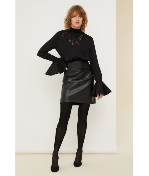 Faux leather draped skirt des créatures d'habitude