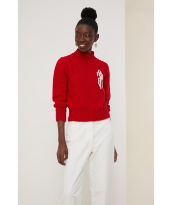 Cropped intarsia logo jumper store