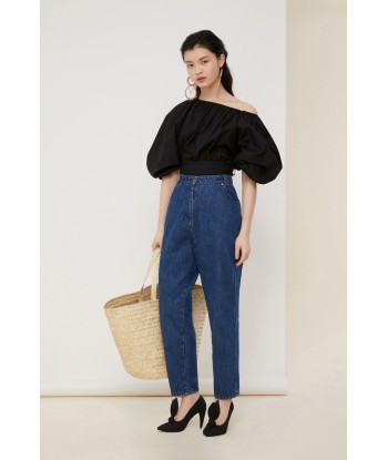 Volume poplin crop top le des métaux précieux