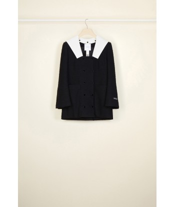 Sailor collar cotton tweed jacket livraison gratuite