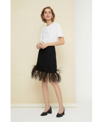 Feather cotton tweed miniskirt sur le site 