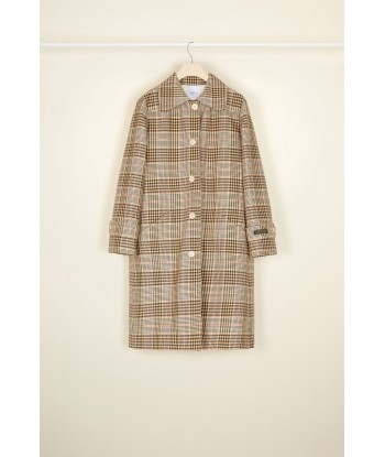 Tartan cotton overcoat Voir les baskets