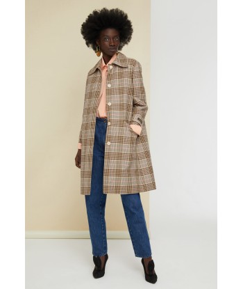 Tartan cotton overcoat Voir les baskets