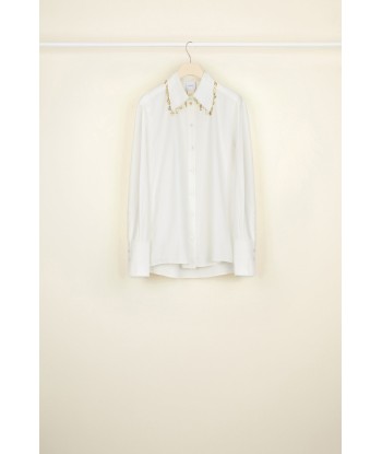 Embellished cotton twill shirt destockage