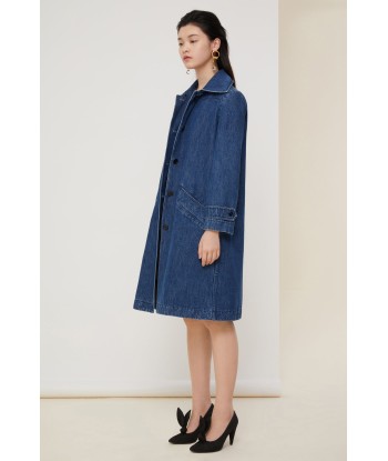 Jewelled collar denim overcoat 2024